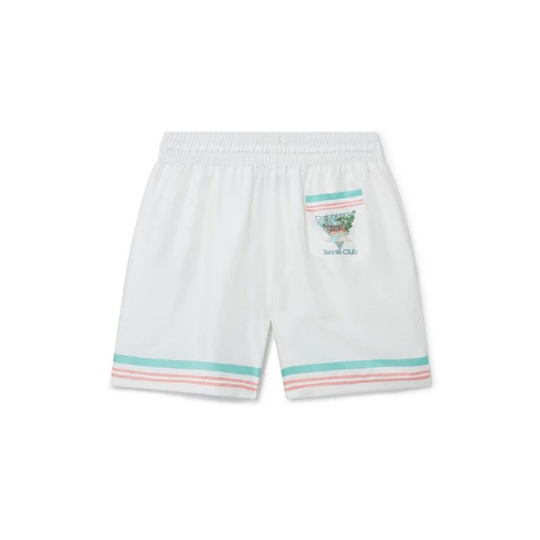 Casablanca -  Tennis Club Icon Silk Shorts