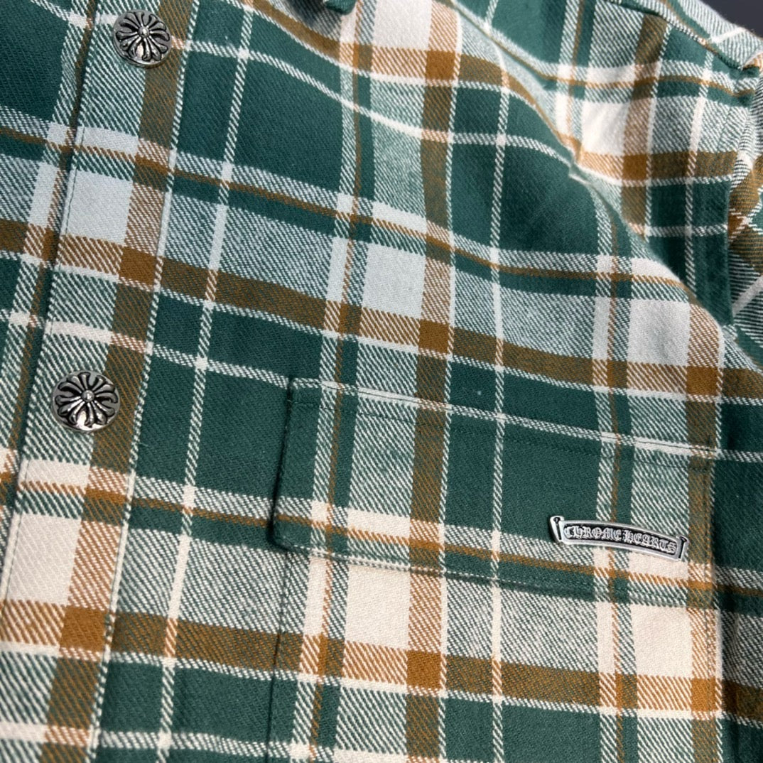 Chrome Hearts Plaid Cotton Filled Shirt