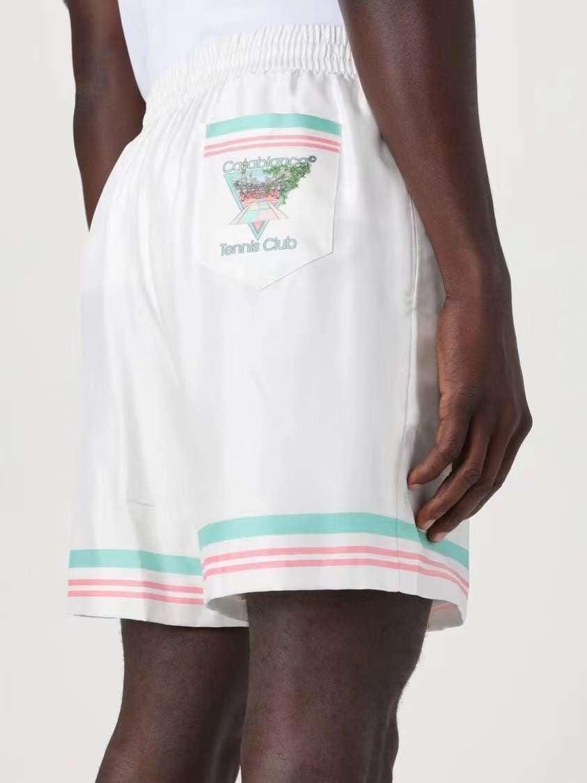 Casablanca -  Tennis Club Icon Silk Shorts