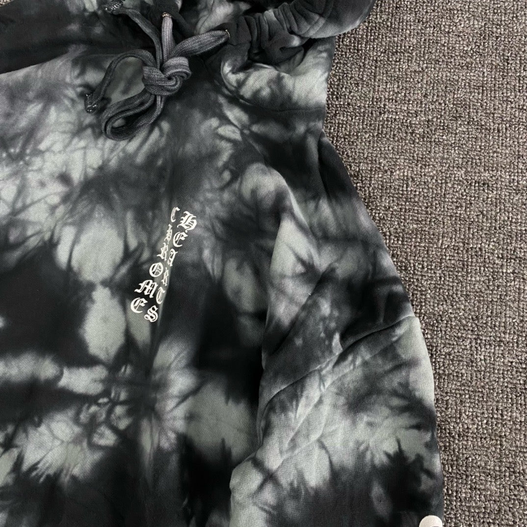 Chrome Hearts Horseshoe Hoodie Black Tie Dye