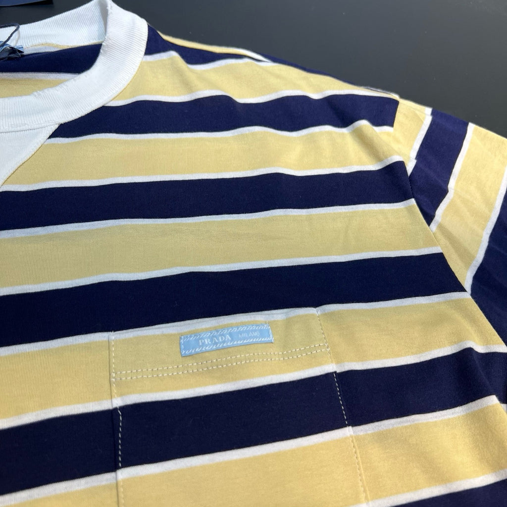 Bayadere striped lisle cotton T-shirt