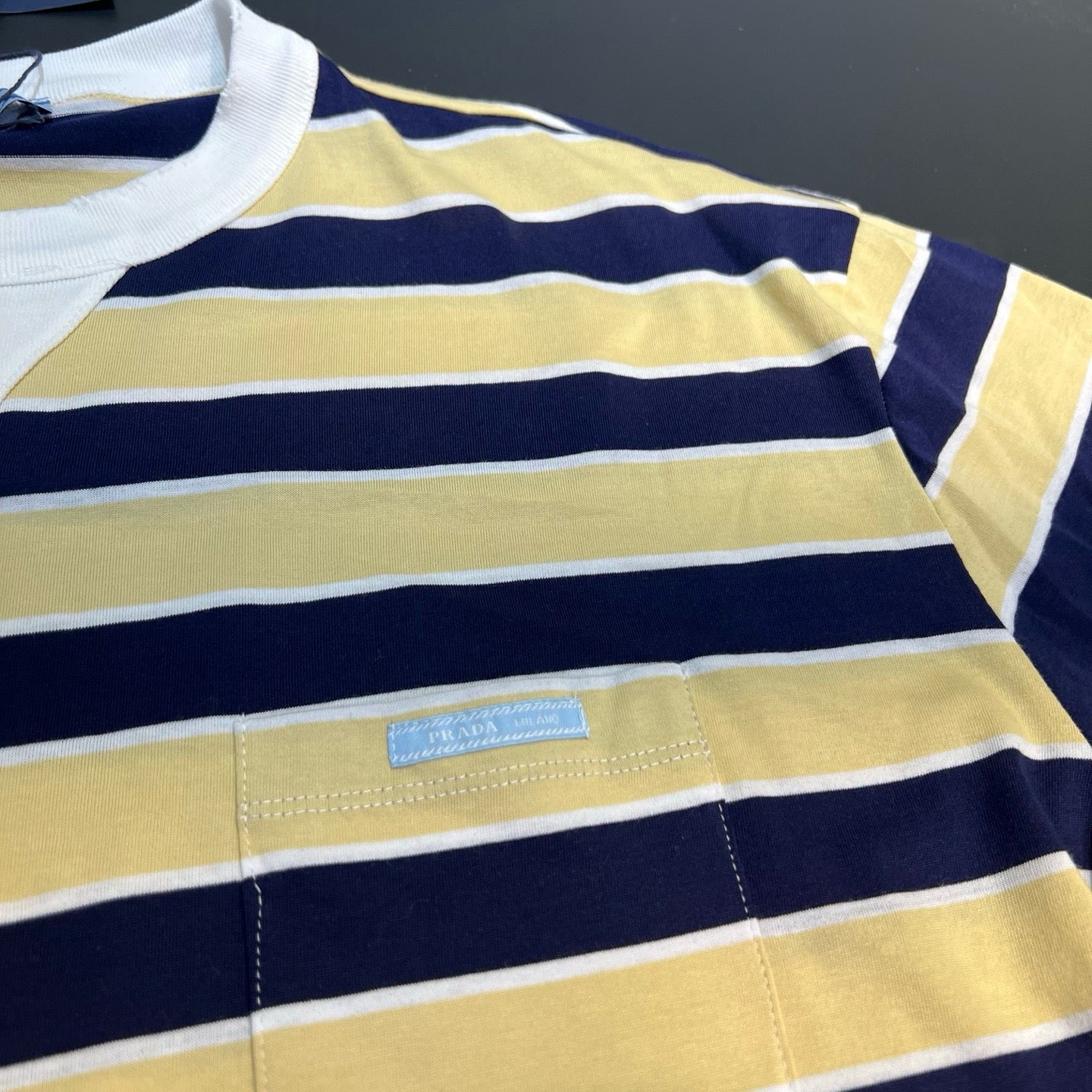 Bayadere striped lisle cotton T-shirt