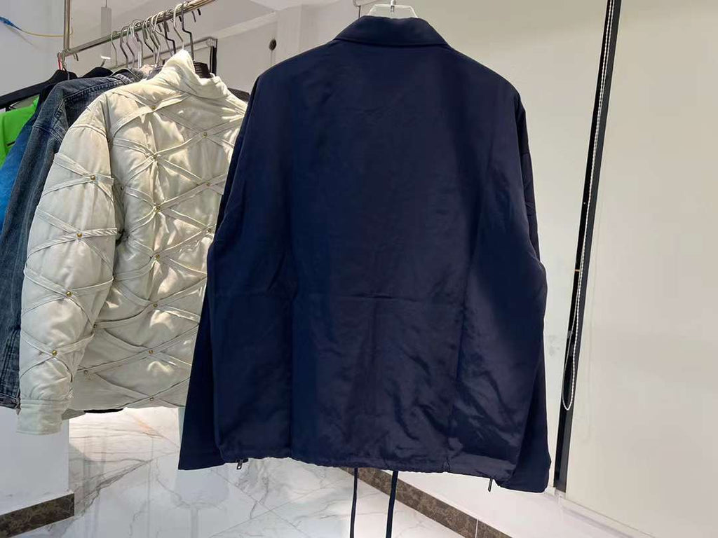 Prada veste zippée à plaque logo Bleu marine