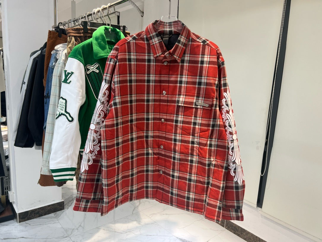 Chrome Hearts Plaid Cotton Filled Shirt