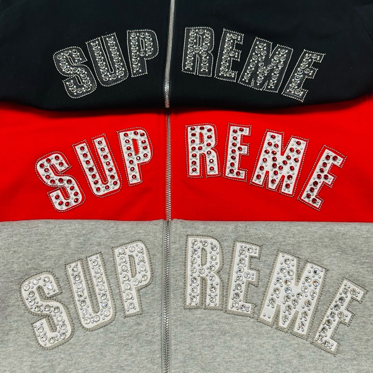 Rhinestone hoodie. SUPREME x B.B. SIMON