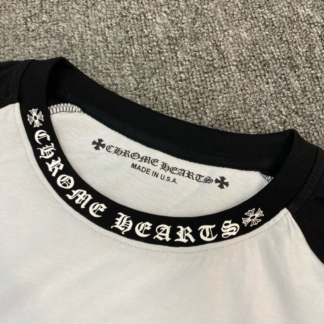 Chrome Hearts Horseshoe Baseball Shirt - White/Black