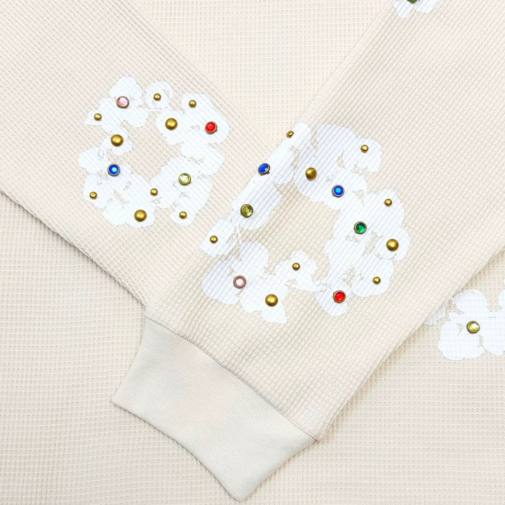 Denim Tears Rhinestone Wreath Thermal Oatmeal