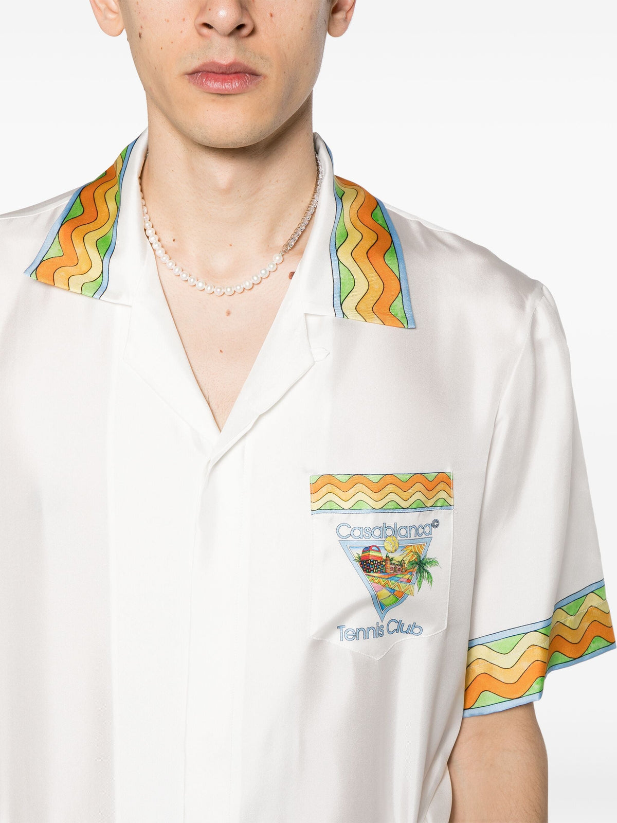 Casablanca - Short et Chemise Afro Cubism Tennis Club Silk shirt