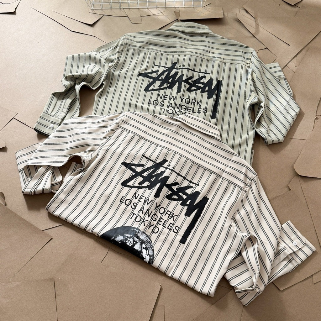 Chemise en coton manches longues Stussy