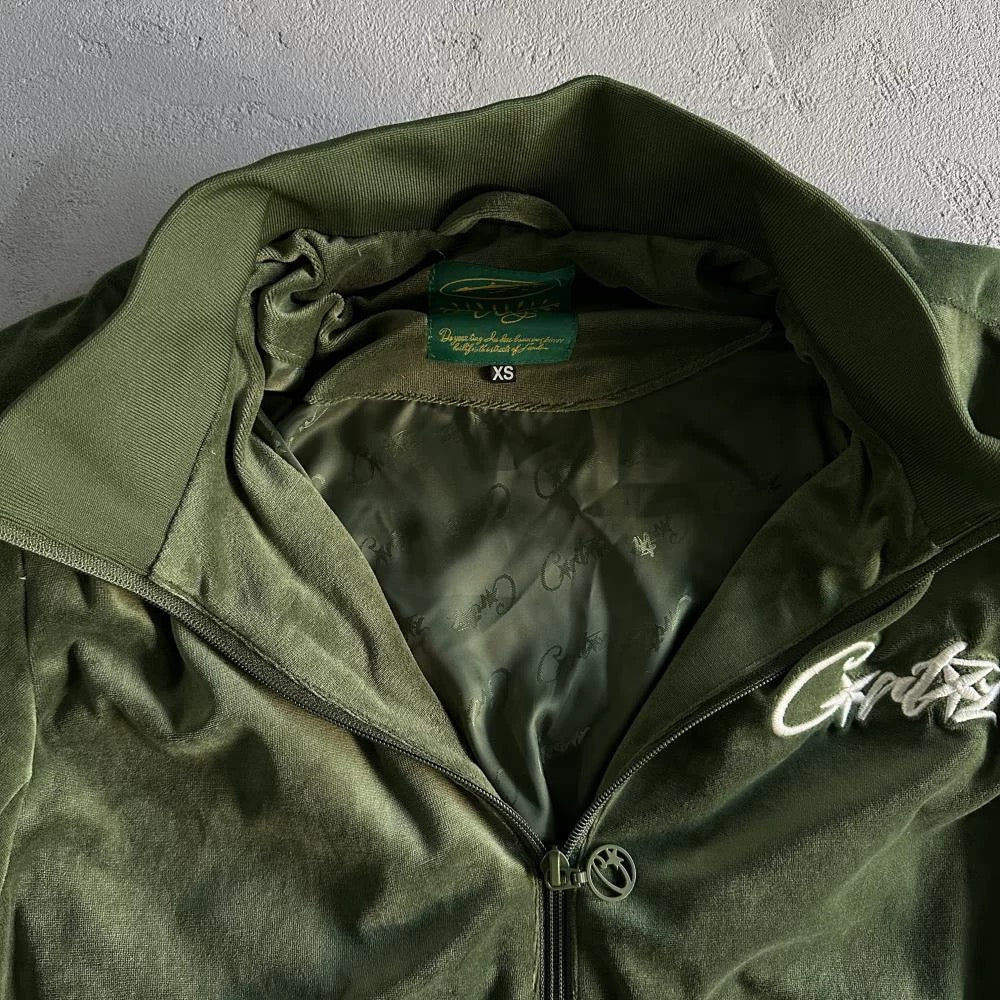 Survêtement Corteiz VVS Velours vert