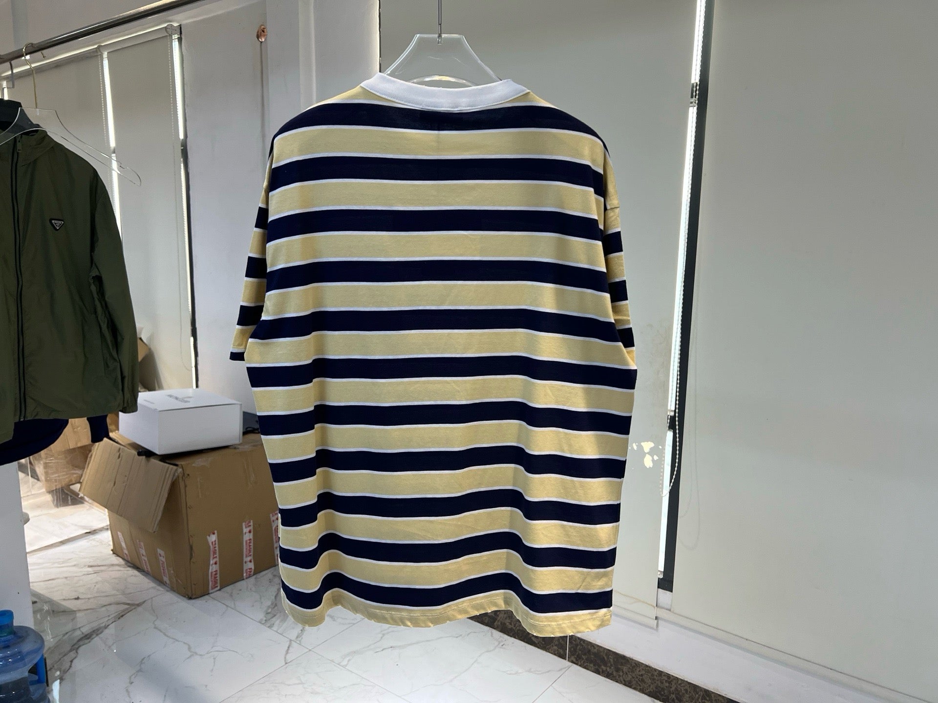 Bayadere striped lisle cotton T-shirt