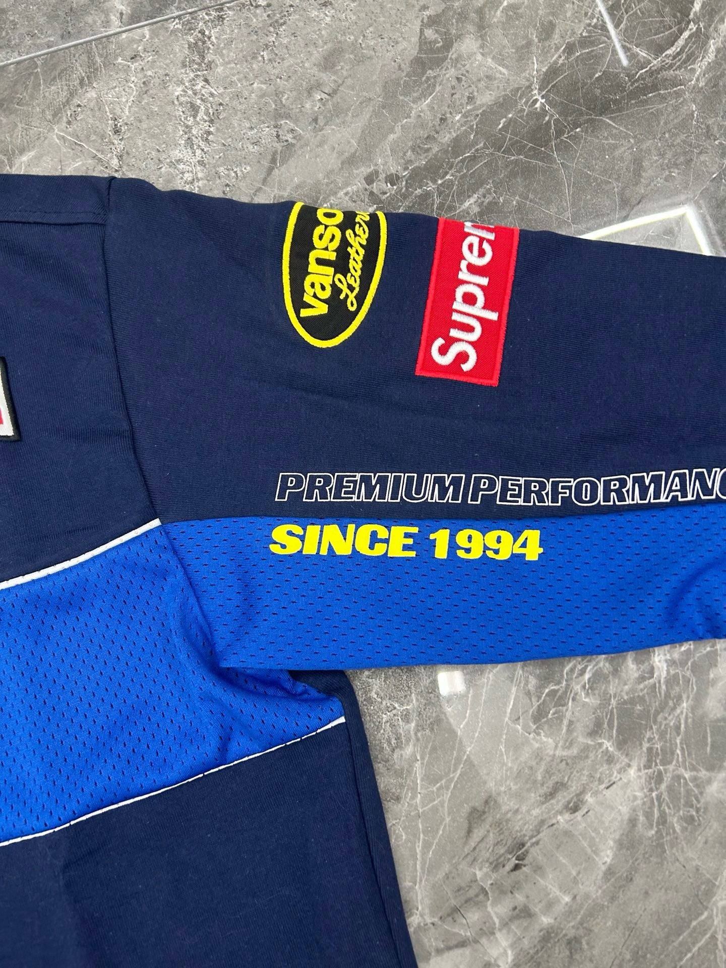 Supreme x Vanson Leathers Long-Sleeve Top Pink Blue
