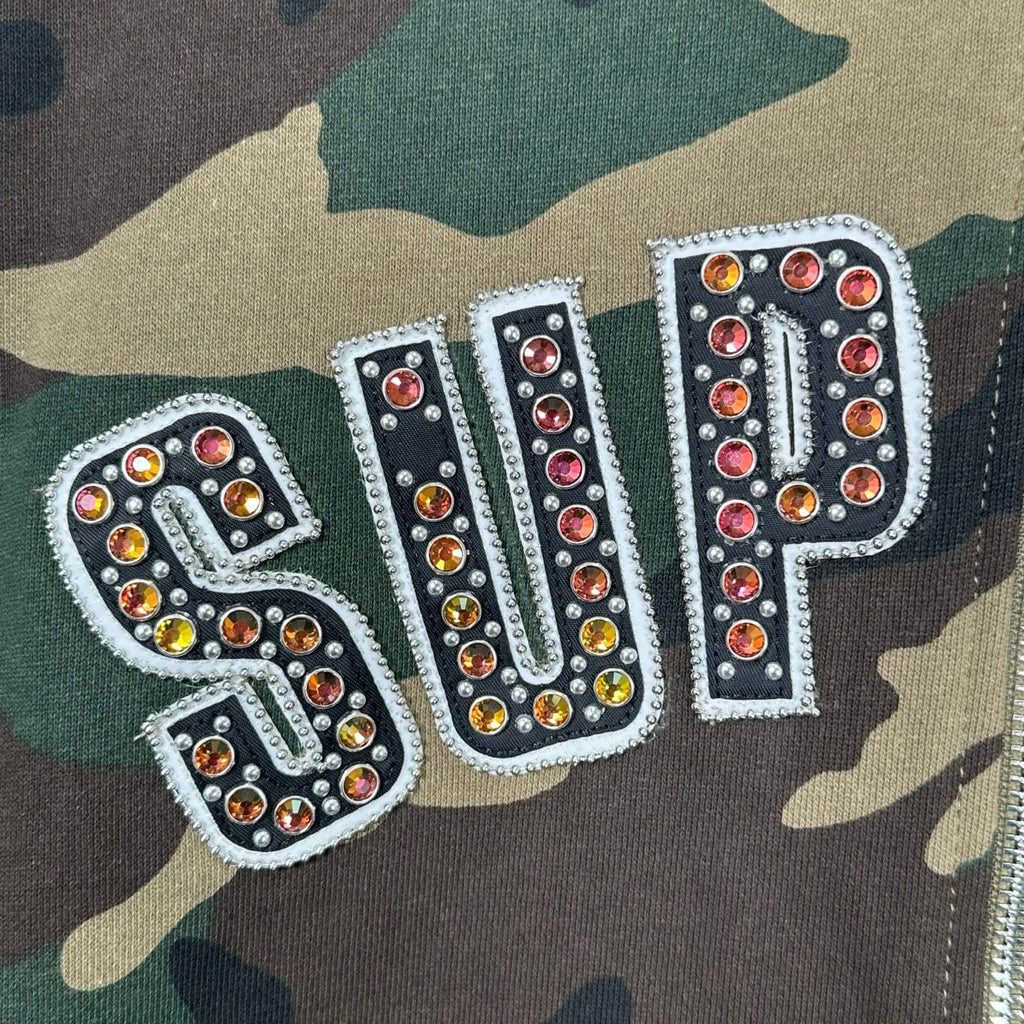 Rhinestone hoodie. SUPREME x B.B. SIMON