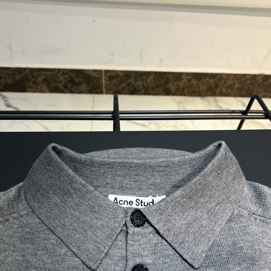 Polo En laine tricotée noir