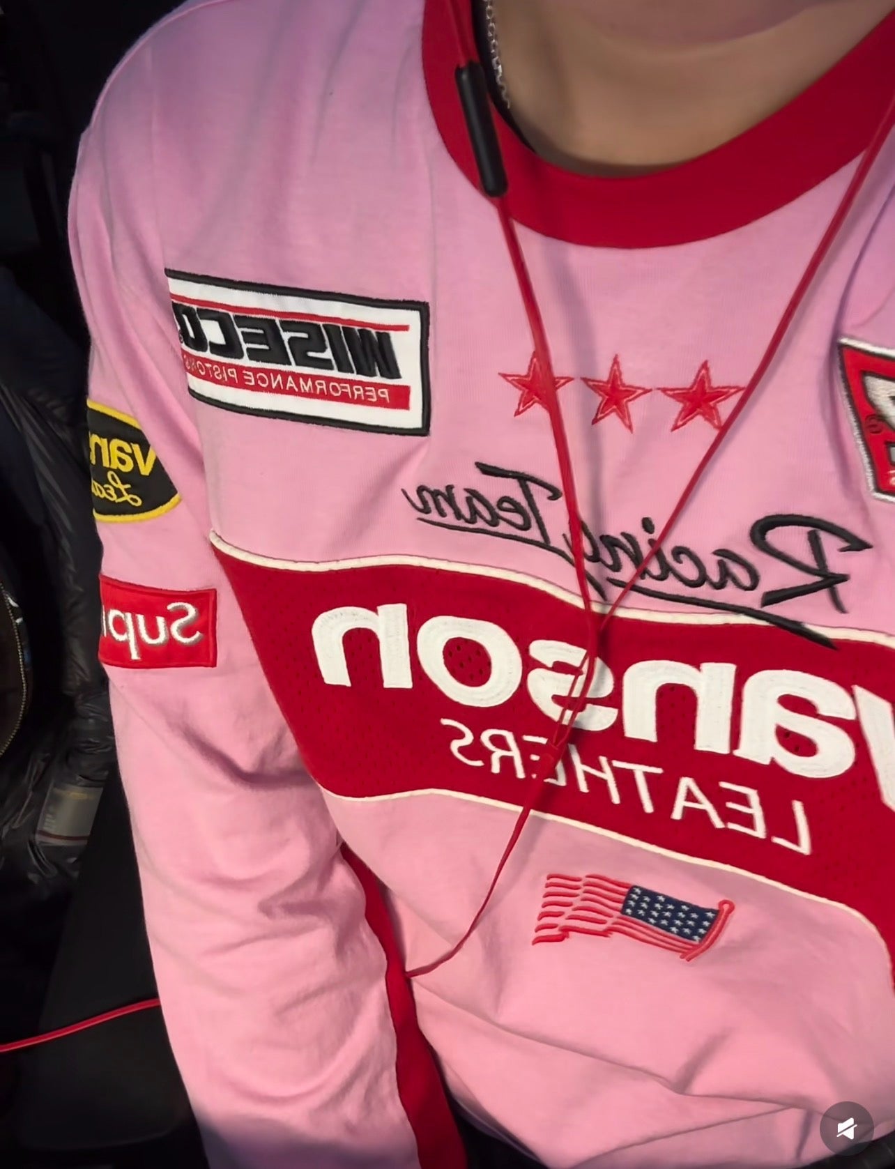 Supreme x Vanson Leathers Long-Sleeve Top Pink