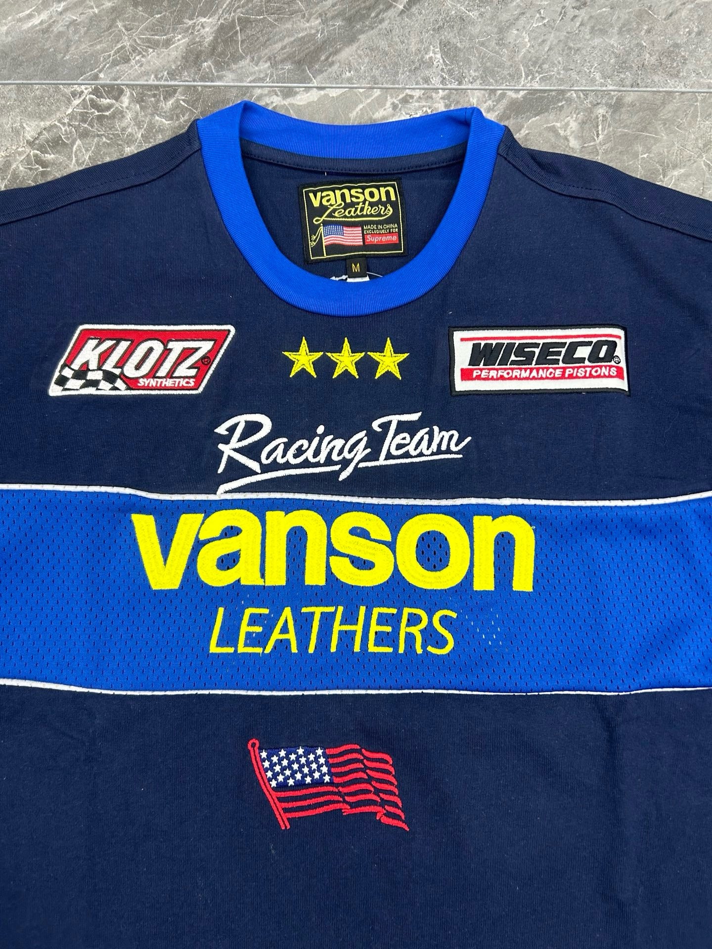 Supreme x Vanson Leathers Long-Sleeve Top Pink Blue