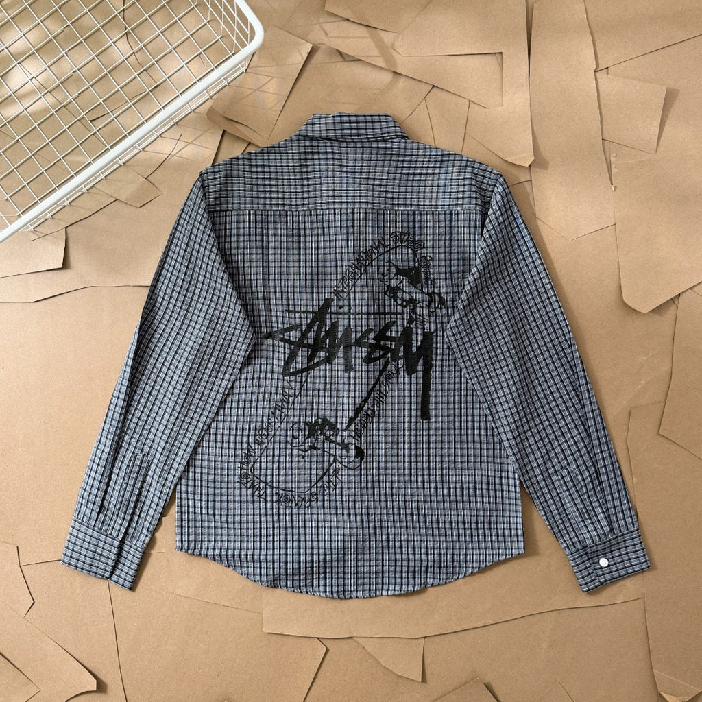 Chemise en coton manches longues Stussy
