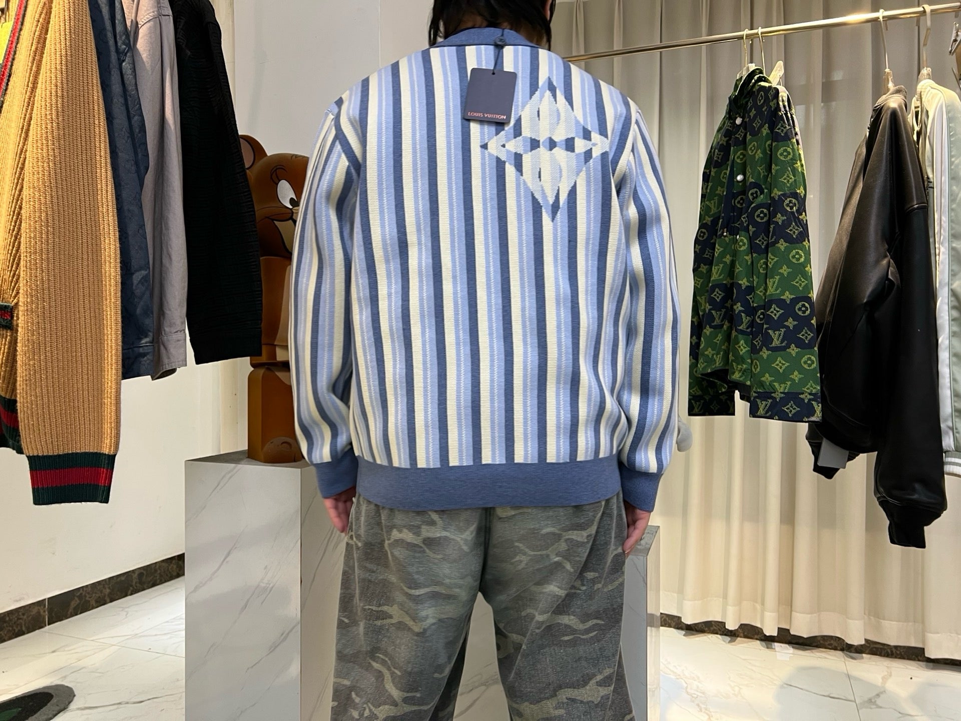 Cardigan en jacquard à rayures