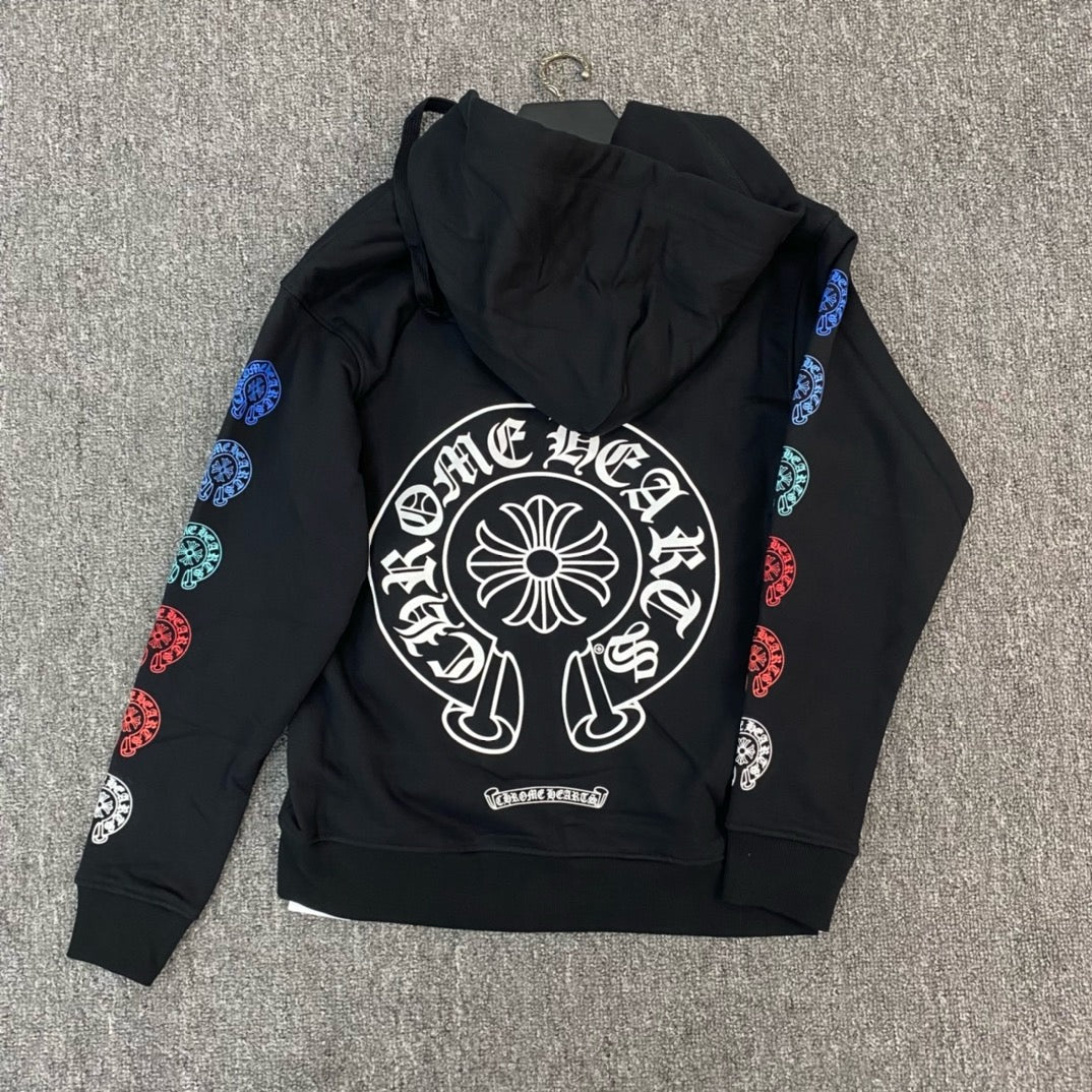 Chrome hearts Multi color Horseshoe Logo Zip Up hoodie