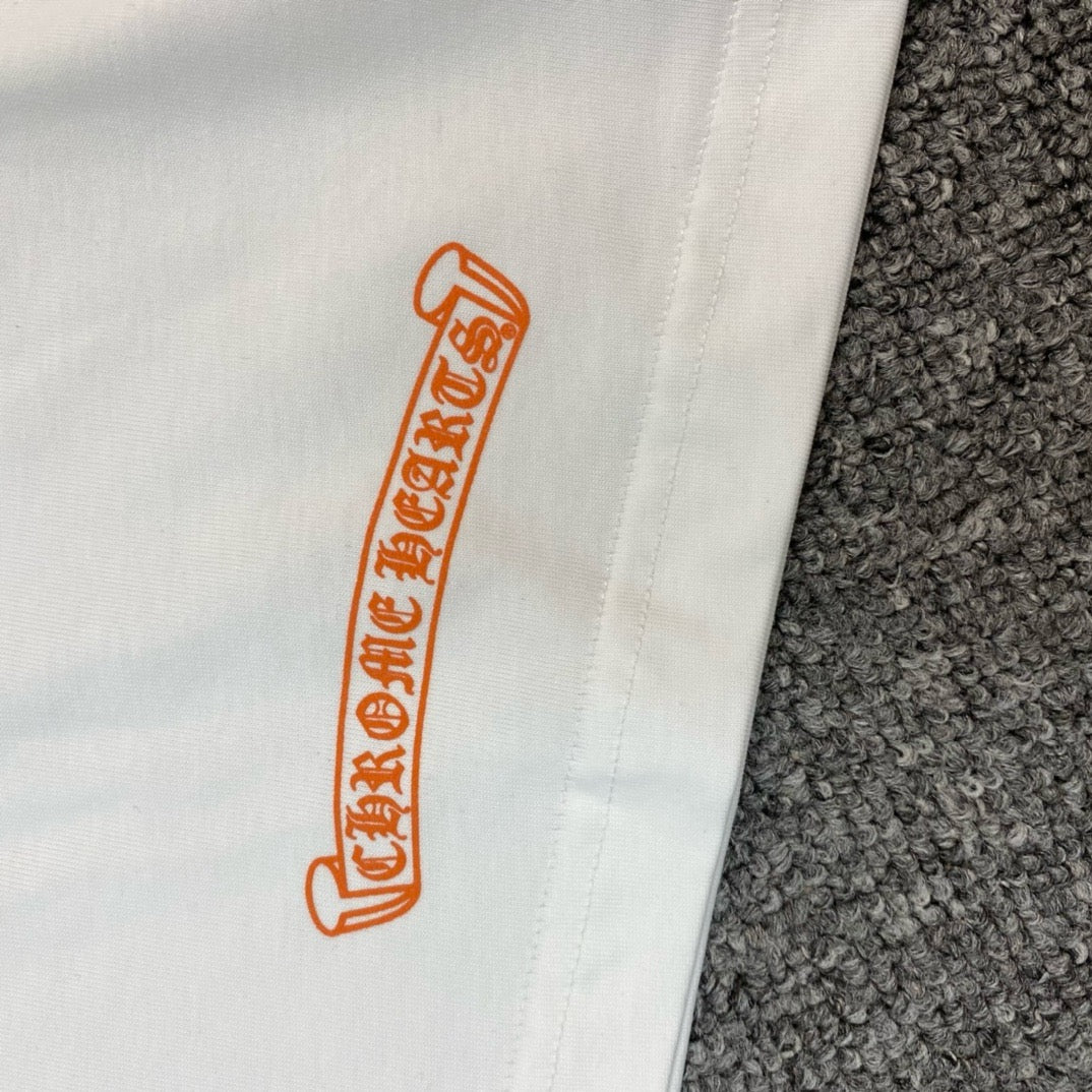 Chrome Hearts Made in Hollywood Plus Cross L/S T-shirt White/Orange