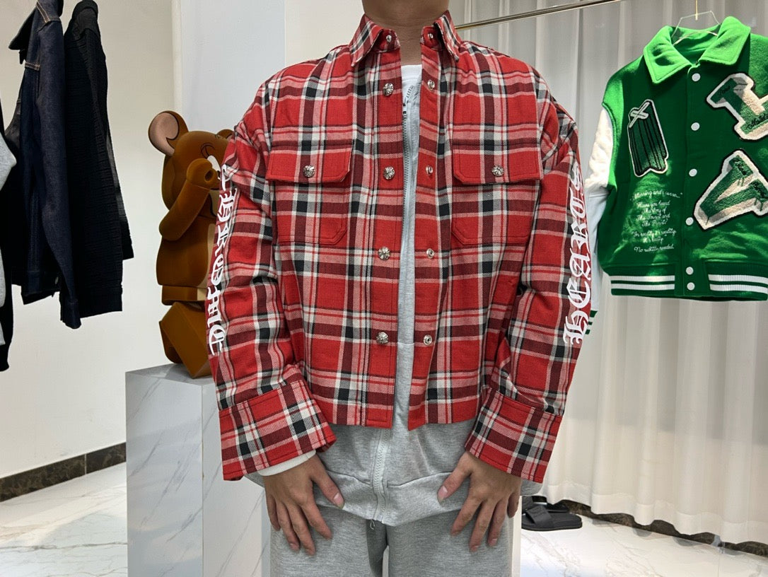 Chrome Hearts Plaid Cotton Filled Shirt