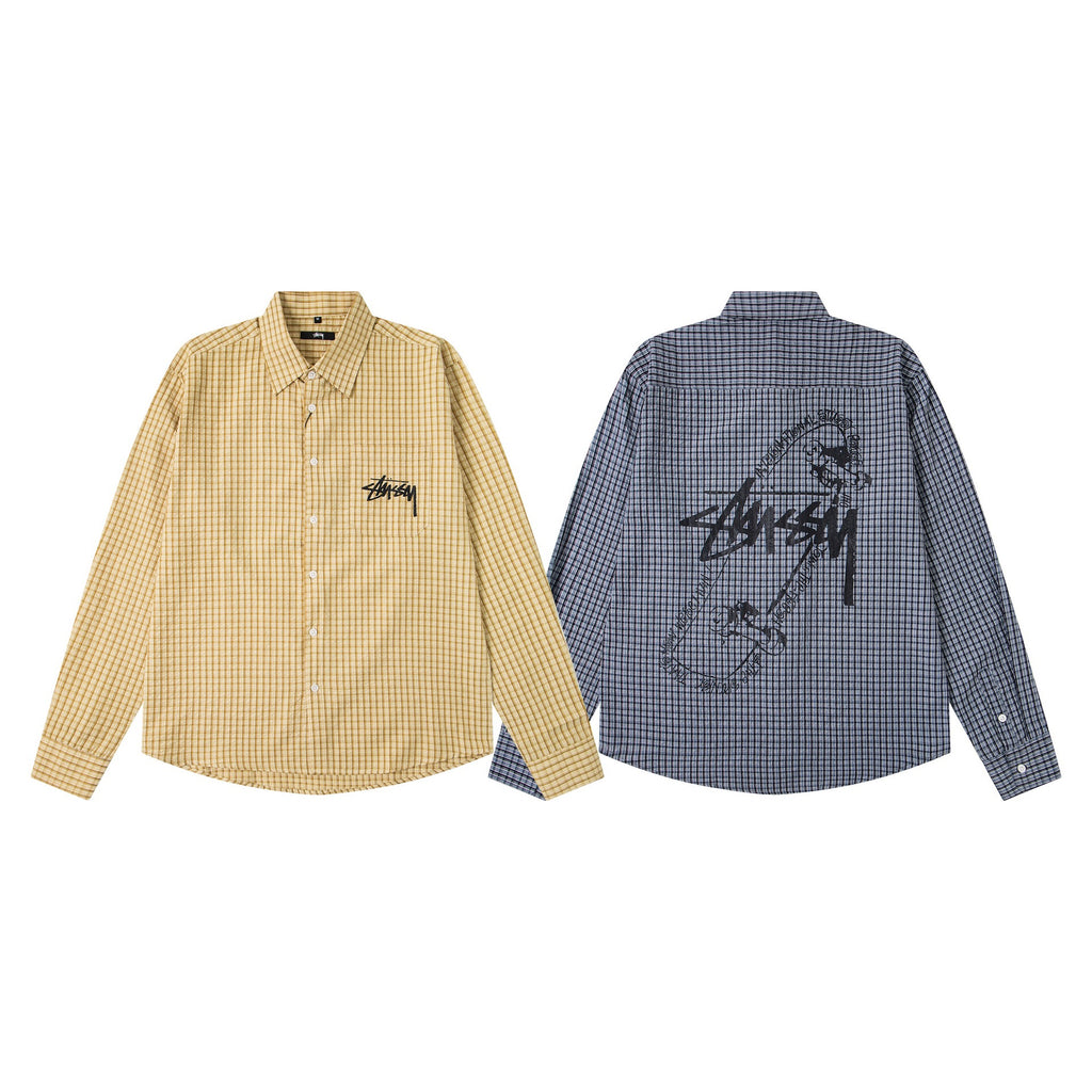 Chemise en coton manches longues Stussy