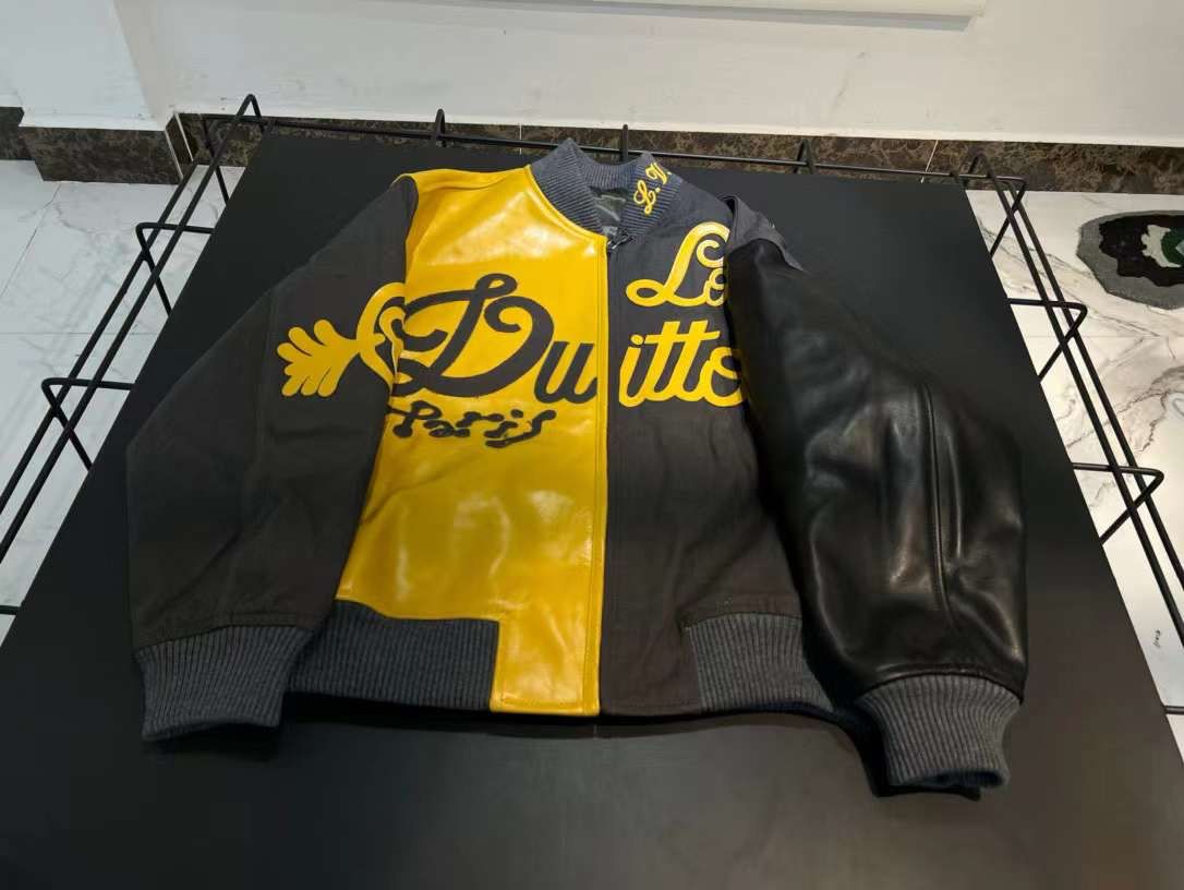 Bomber aviateur en cuir et toile