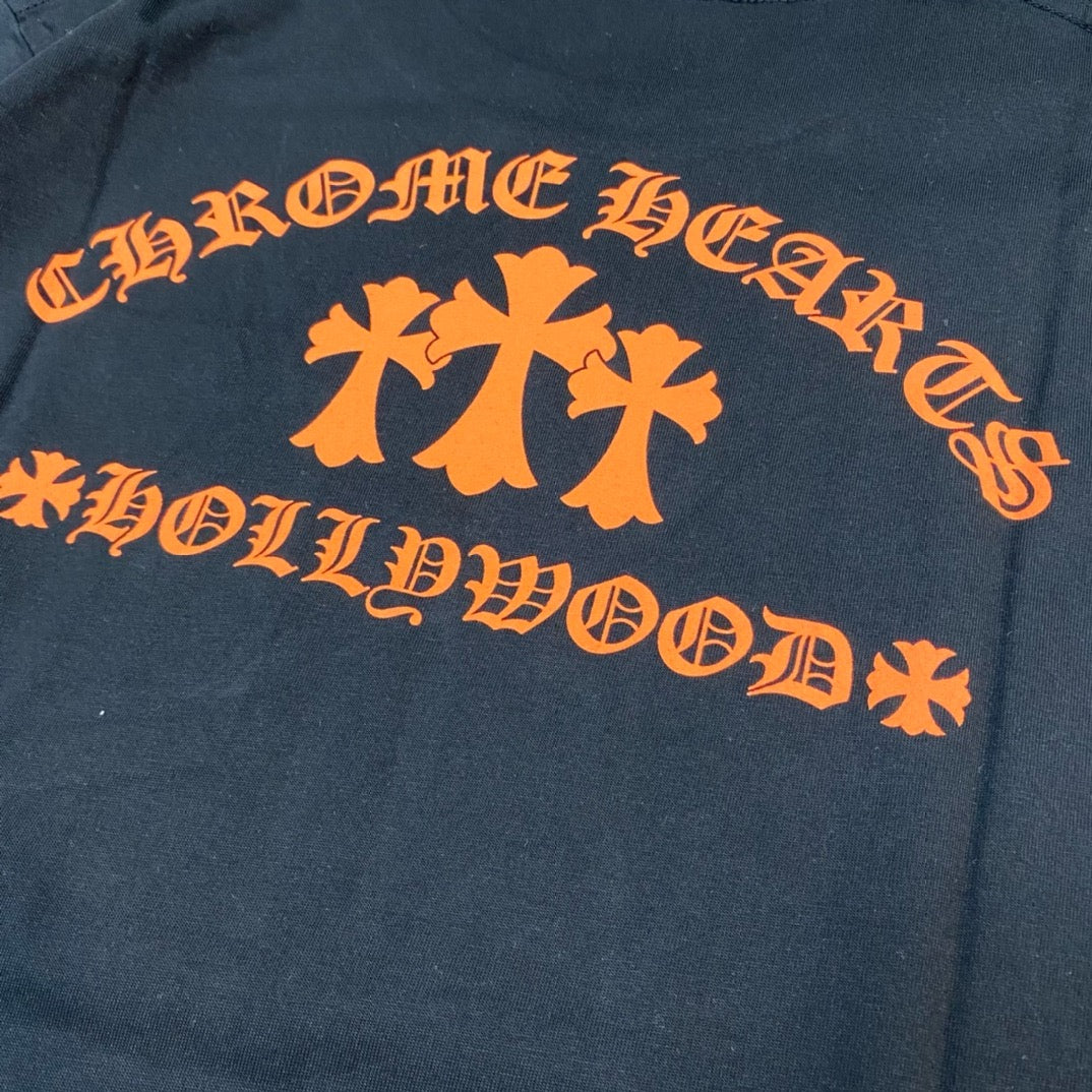 Chrome Hearts Made in Hollywood Plus Cross L/S T-shirt White/Orange