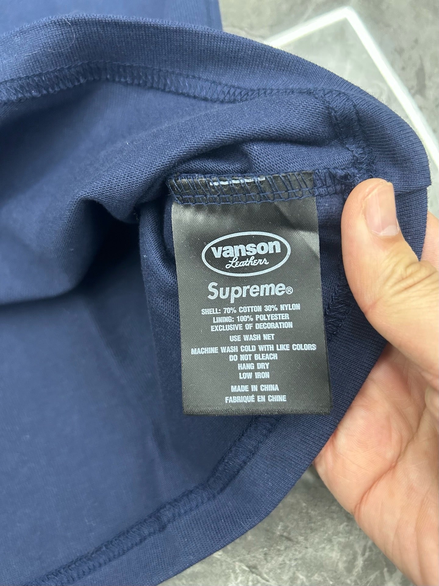 Supreme x Vanson Leathers Long-Sleeve Top Pink Blue