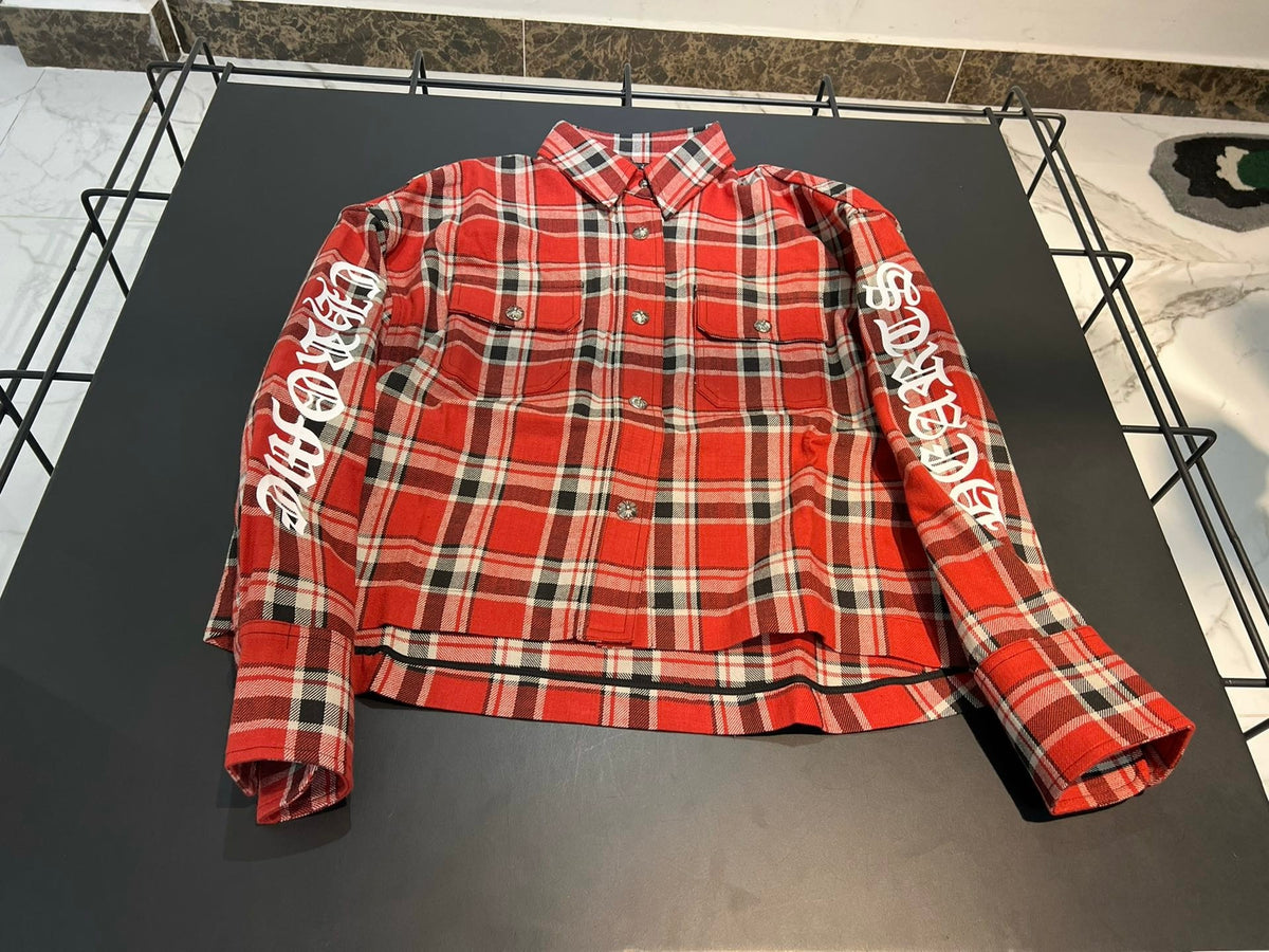 Chrome Hearts Plaid Cotton Filled Shirt