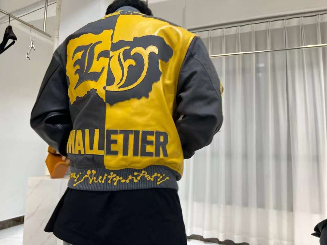 Bomber aviateur en cuir et toile