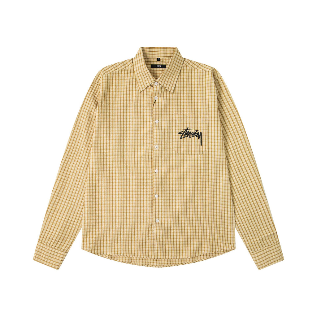 Chemise en coton manches longues Stussy