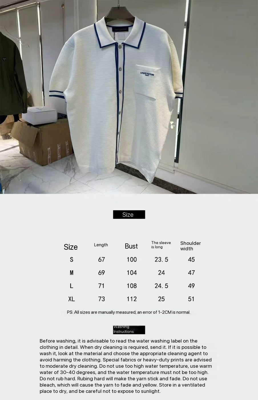Chemise manches courtes emblématique en maille gaufrée