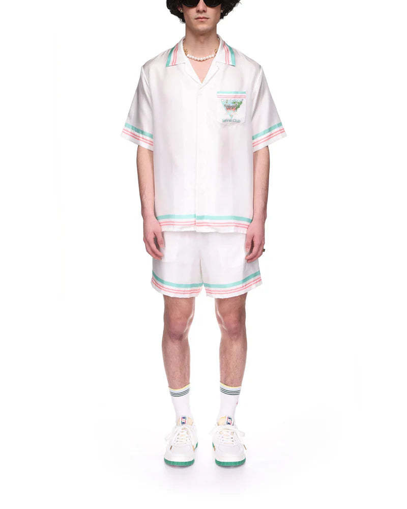 Casablanca -  Tennis Club Icon Silk Shorts