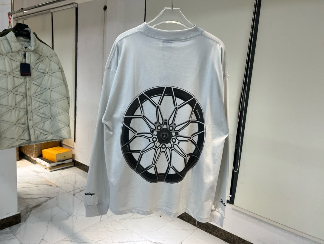 T-shirt À Manches Longues Oversize Automobili Lamborghini en Blanc Sali|Balenciaga