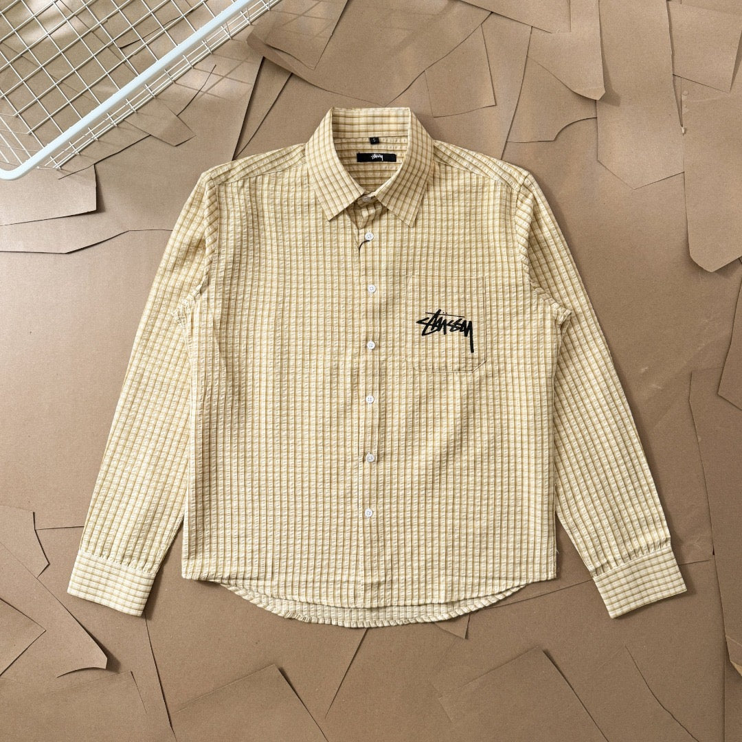 Chemise en coton manches longues Stussy