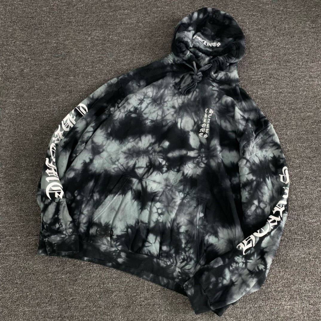 Chrome Hearts Horseshoe Hoodie Black Tie Dye