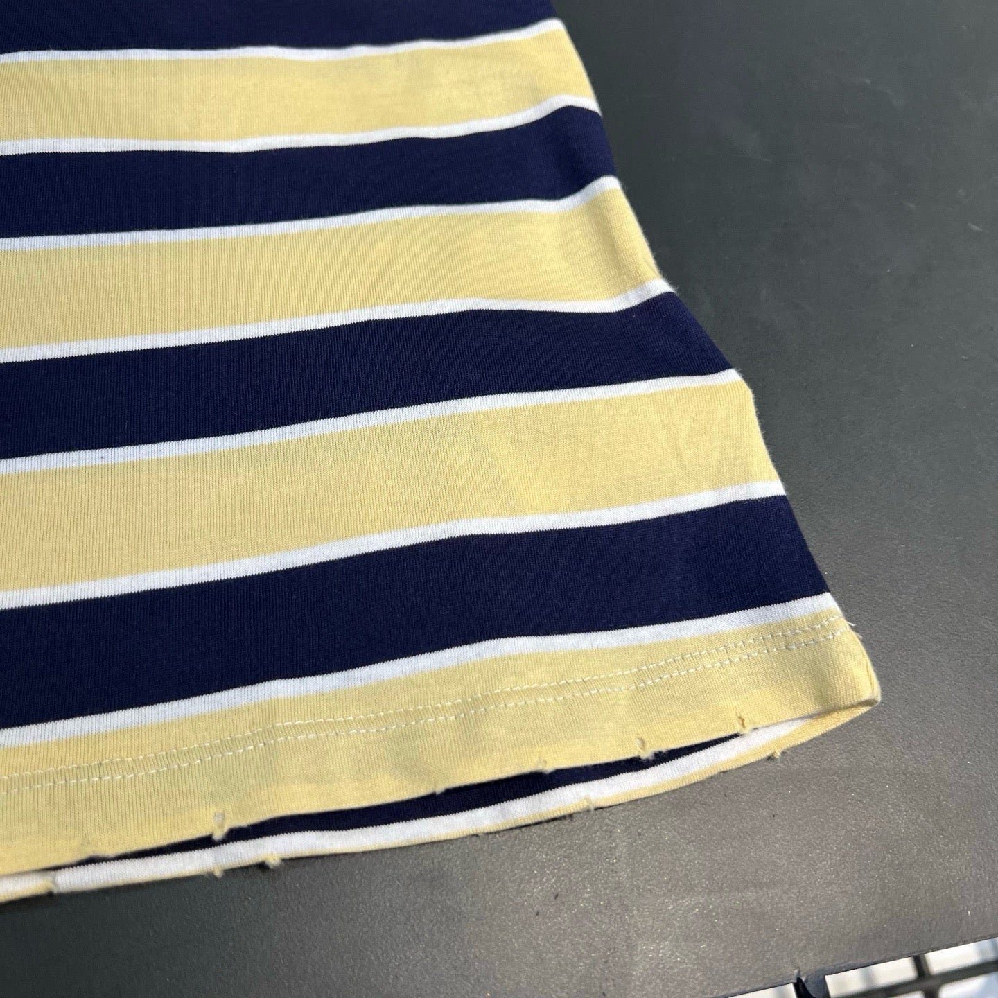 Bayadere striped lisle cotton T-shirt