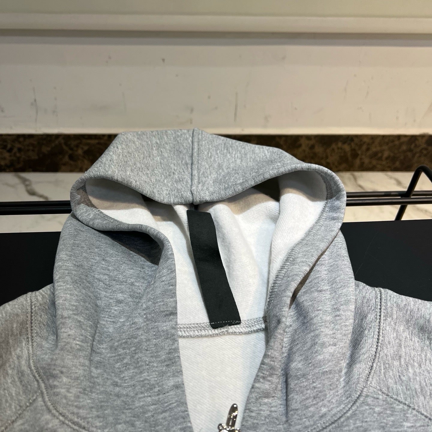 Paper Jam Triple Leather Cross Zip Up Hoodie 'Black Heather'