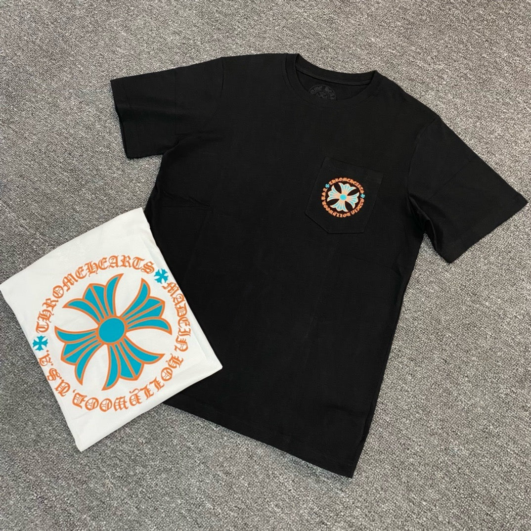 T shirt manche courte Chrome hearts Miami Art basel - White/Green/Orange