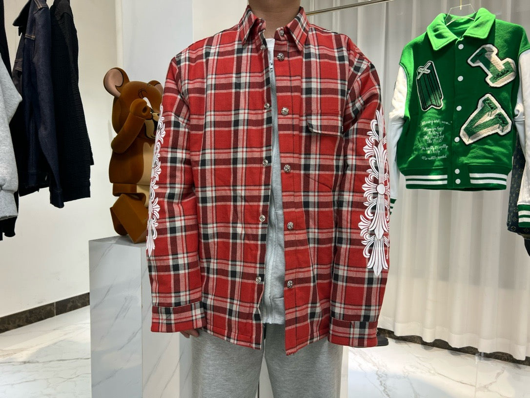 Chrome Hearts Plaid Cotton Filled Shirt