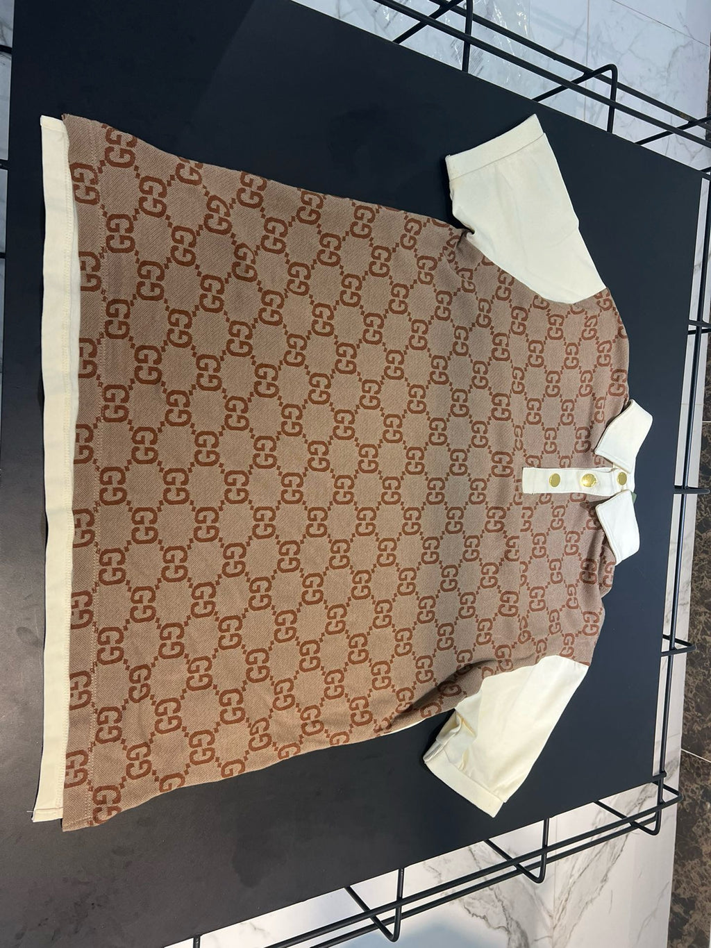 Polo GG jumbo en jacquard de coton et soie