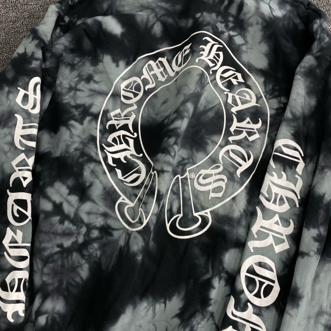 Chrome Hearts Horseshoe Hoodie Black Tie Dye