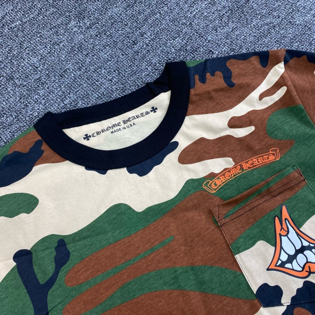 【Chrome Hearts】Matty Boy Caution T-shirt★半袖T★Camo Sole Priorities DMV | Calm Fit! Chrome Hearts Matty Boy