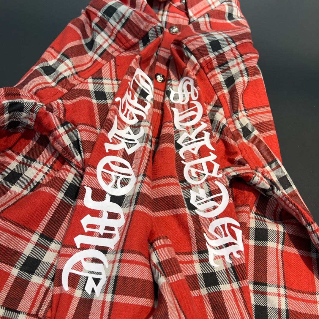 Chrome Hearts Plaid Cotton Filled Shirt