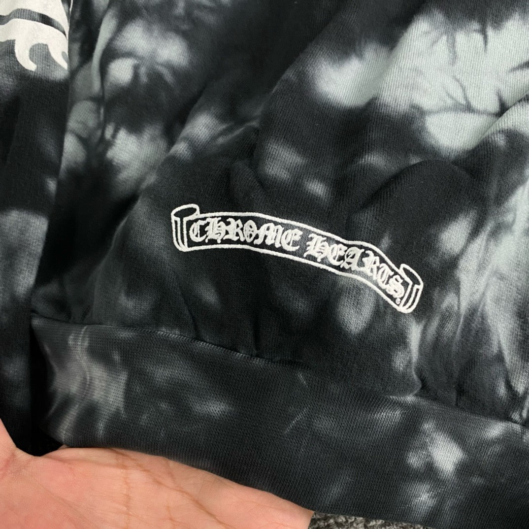 Chrome Hearts Horseshoe Hoodie Black Tie Dye