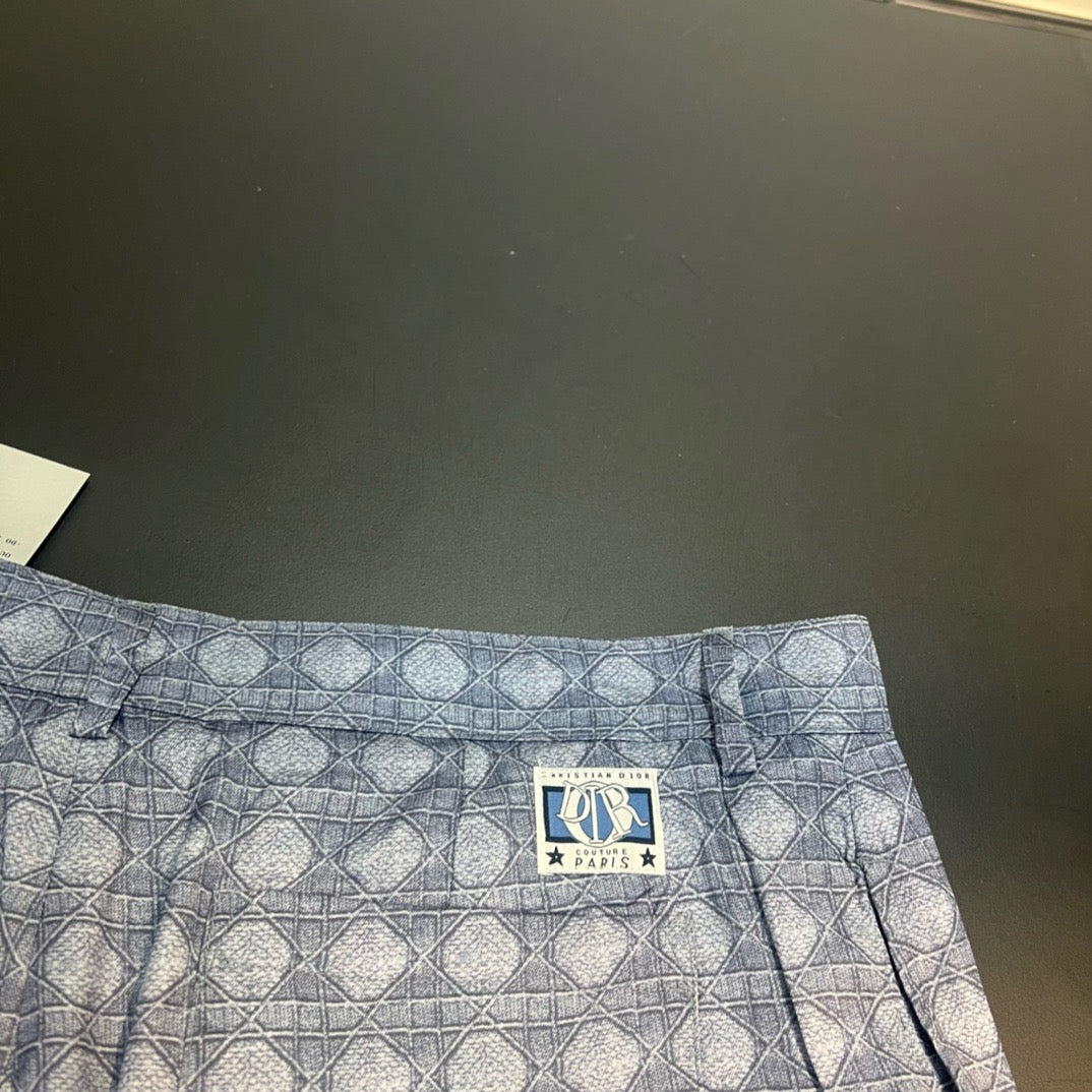Dior - Bermuda Cannage Sergé de soie bleu