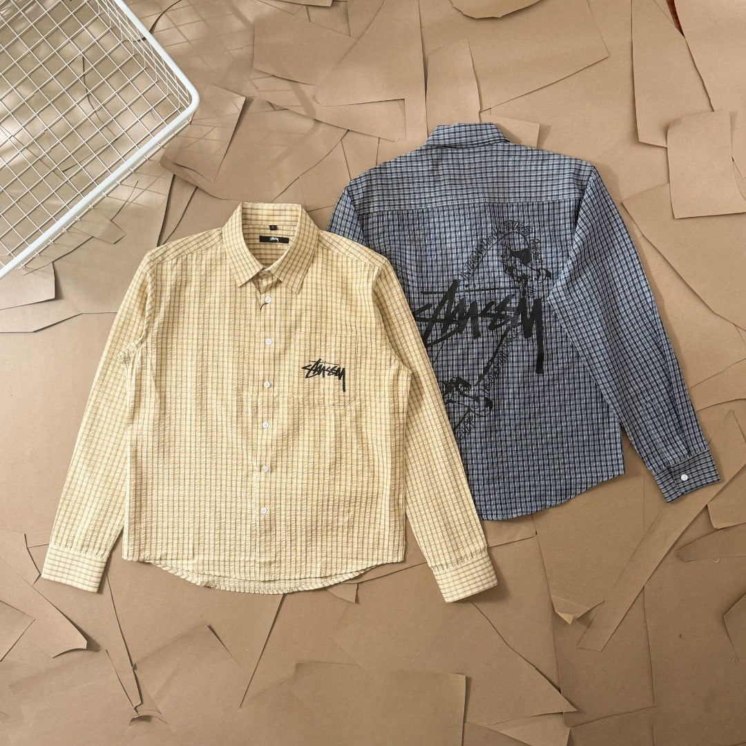 Chemise en coton manches longues Stussy
