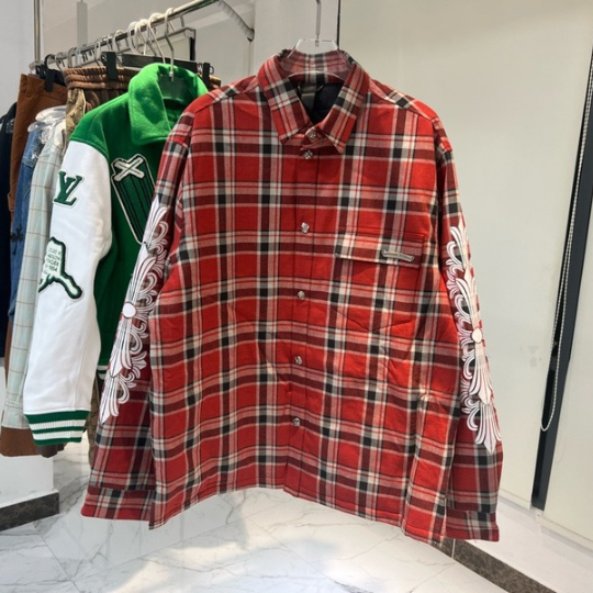 Chrome Hearts Plaid Cotton Filled Shirt