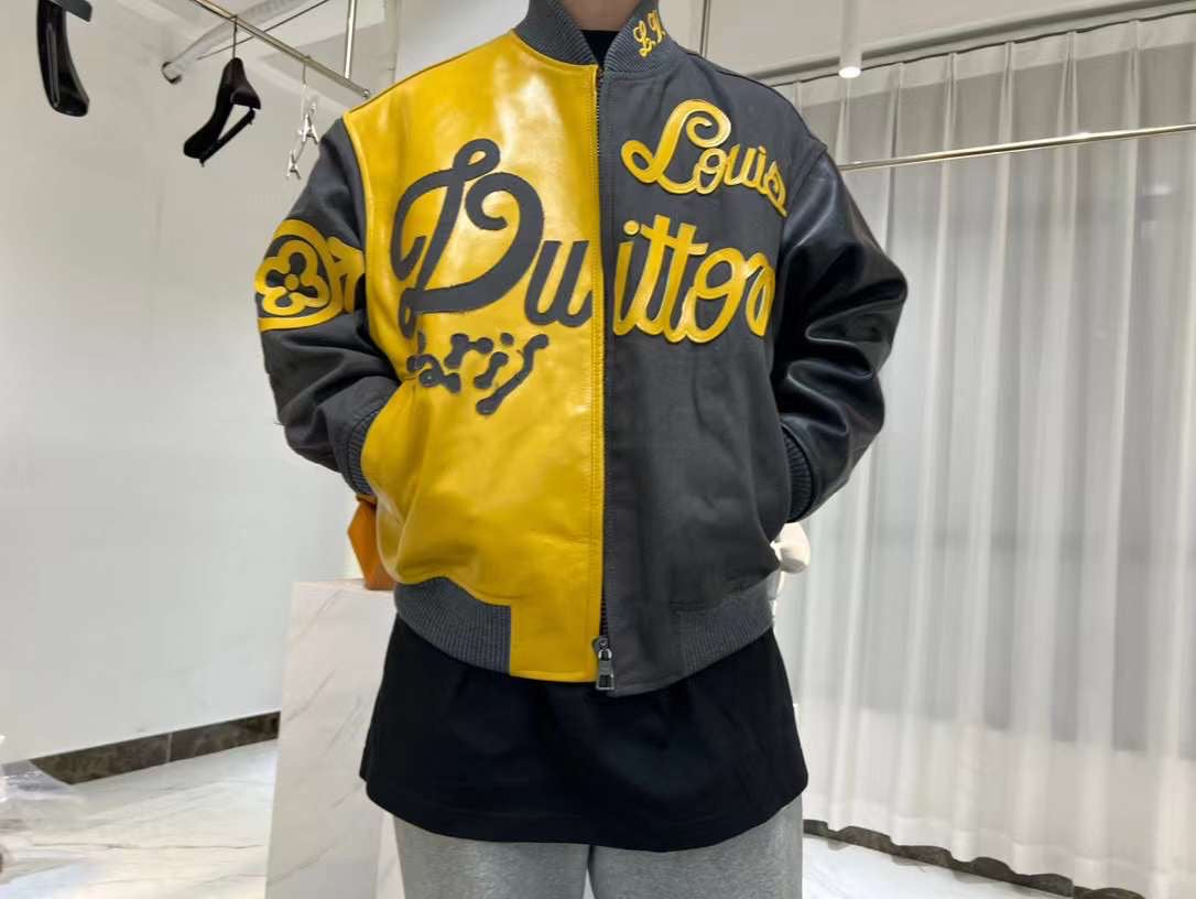 Bomber aviateur en cuir et toile